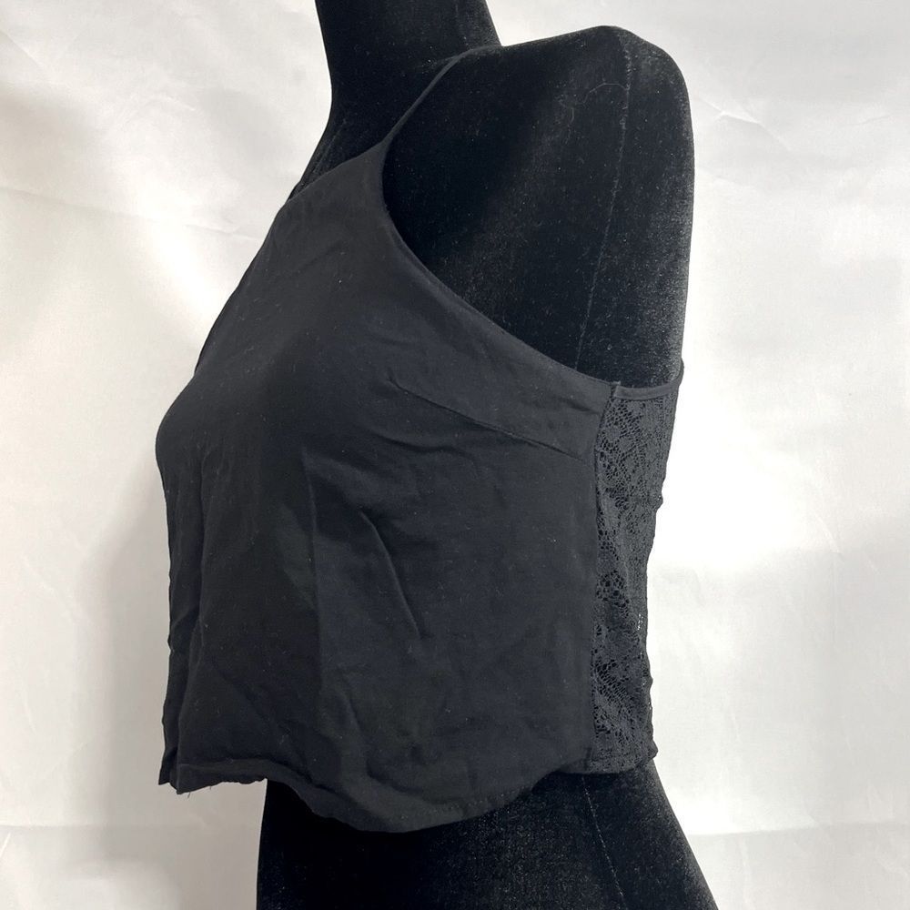 Laced Back Black Crop Top - Picture 6 of 9